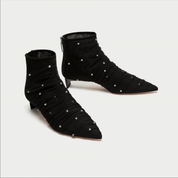 Zara tulle pearls booties - Picture 3 of 5